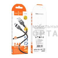 Кабель USB to Micro HOCO X109 Energy , 1m, 2.4A,  черный, серая вставка