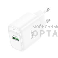 Блок питания сетевой 1 USB HOCO C140A Smart, PD18Вт, QC3.0, цвет: белый (1/36/216)