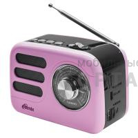 Радиоприемник трёхдиапазонный RITMIX RPR-033 PINK, Bluetooth v.5.3, USB флэш/microSD, MP3, вход USB Type-C, розовый(1/30)