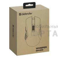 Беспроводная игровая мышь DEFENDER Whisper GM-209, 7кн, 7200dpi, 3в1, 400mAh, RGB, белый (1/32)