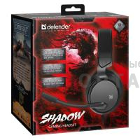 Наушники игровые Shadow DEFENDER черный, софттач, провод 2м